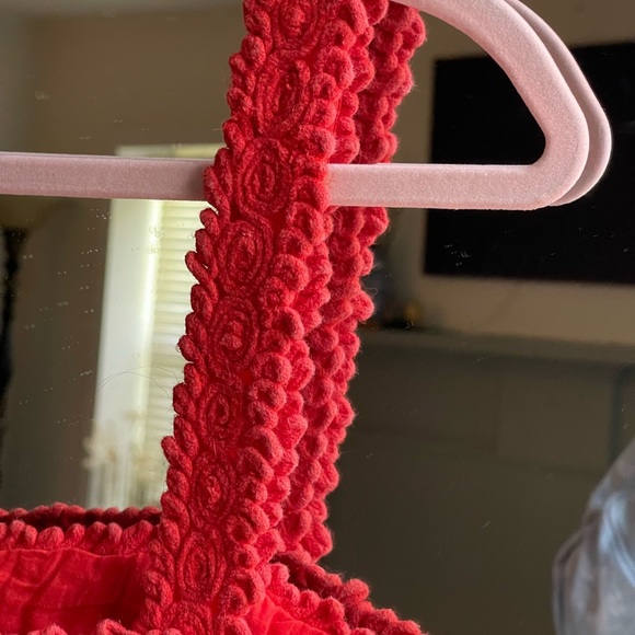 Sea New York 100% Cotton Red Orange Camila Pleating Romper - Picture 14 of 15